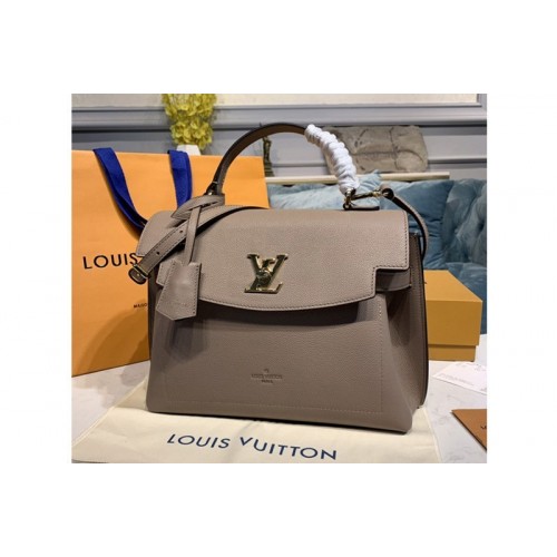 Louis Vuitton M56094 Lockme Ever MM bag in Gray Soft grained calfskin Leather