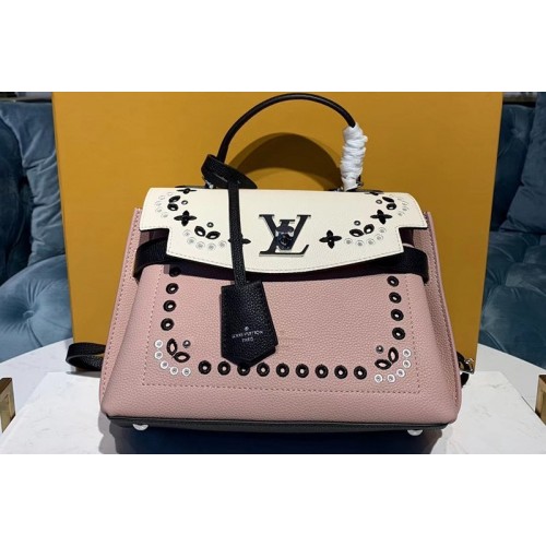 Louis Vuitton M53952 Lockme Ever BB handbags Pink Leather Embroidered with Eyelets Louis Vuitton M53952 Lockme Ever BB handbags Pink Leather Embroidered with Eyelets