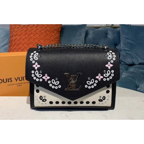Louis Vuitton M53954 MyLockMe BB handbags Pink White Black Soft calfskin Leather Louis Vuitton M53954 MyLockMe BB handbags Pink White Black Soft calfskin Leather