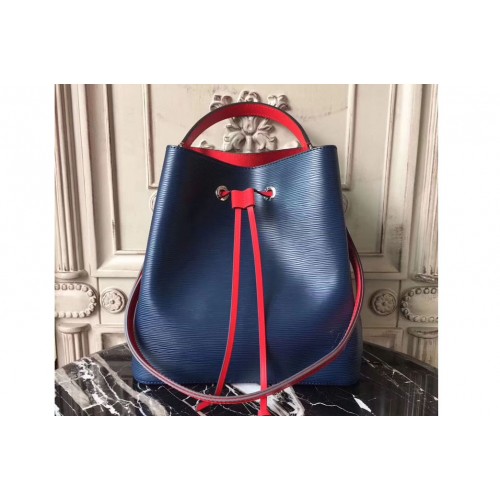 Louis Vuitton M54366 Lockme Bucket Bag in Blue Epi Leather Louis Vuitton M54366 Lockme Bucket Bag in Blue Epi Leather