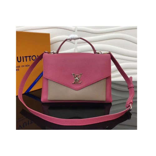 Louis Vuitton M54878 MyLockme Lockme Bags in Rose Pink Gray Soft Calfskin