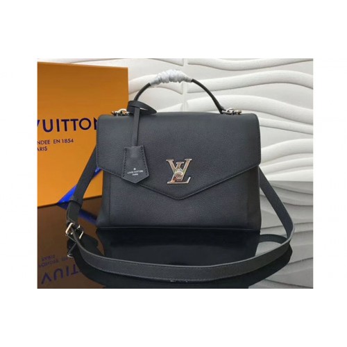 Louis Vuitton M54849 MyLockme Lockme Bags in Black Soft Calfskin Louis Vuitton M54849 MyLockme Lockme Bags in Black Soft Calfskin