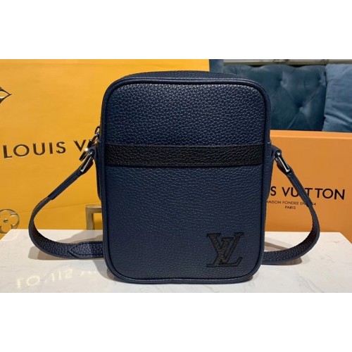 Louis Vuitton M55168 Danube Slim PM city bag Navy Blue Taurillon leather