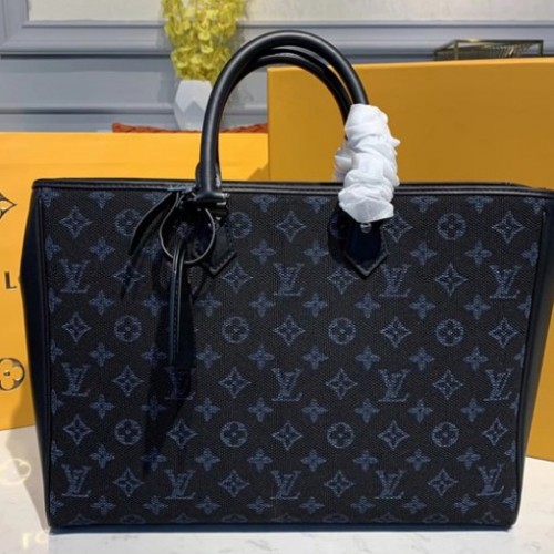 Louis Vuitton M55203 Grand Sac tote bags in Blue Monogram jacquard