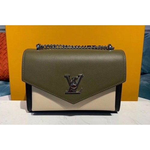 Louis Vuitton M55522 Mylockme BB handbags Khaki Black Pink Grained calf leather Louis Vuitton M55522 Mylockme BB handbags Khaki Black Pink Grained calf leather