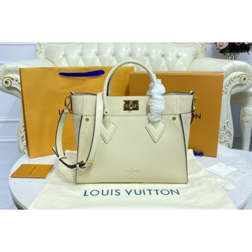 Louis Vuitton M55802 On My Side MM tote bag in Beige Nappa Softy leather