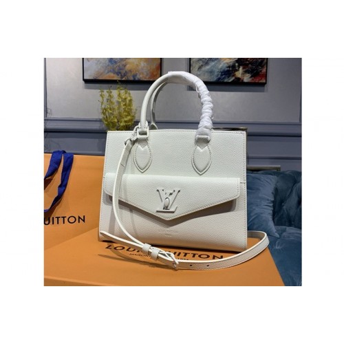 Louis Vuitton M55817 Lockme Monochrome Tote PM Bag White soft grained calf Leather Louis Vuitton M55817 Lockme Monochrome Tote PM Bag White soft grained calf Leather
