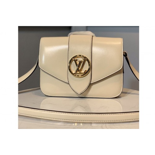 Louis Vuitton M55950 Pont 9 handbag in Cream Smooth Leather