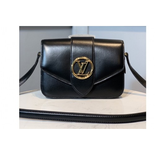 Louis Vuitton M55948 Pont 9 handbag in Black Smooth Leather