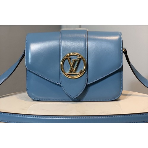 Louis Vuitton M55947 Pont 9 handbag in Blue Smooth Leather Louis Vuitton M55947 Pont 9 handbag in Blue Smooth Leather