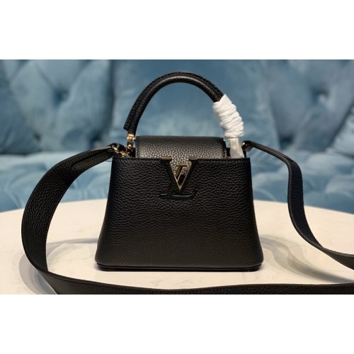 Louis Vuitton M56071 Capucines Mini handbag in Black Taurillon leather