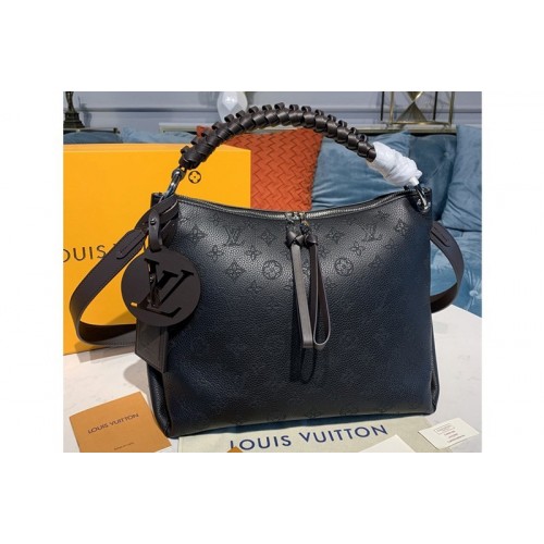 Louis Vuitton M56073 Beaubourg Hobo MM bag in Black Mahina calf leather Louis Vuitton M56073 Beaubourg Hobo MM bag in Black Mahina calf leather
