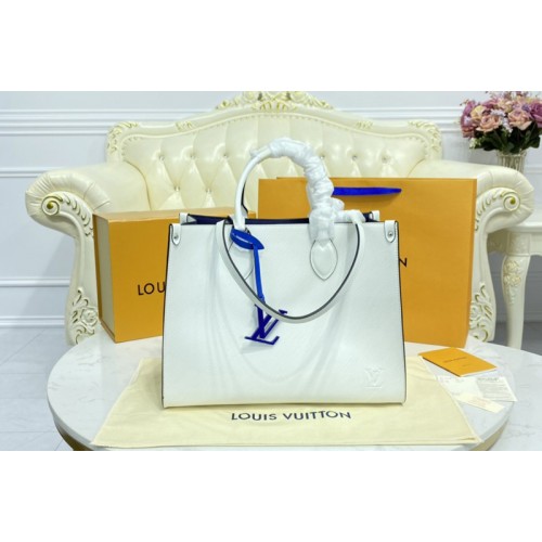 Louis Vuitton M56081 OnTheGo MM tote bag In White Epi grained cowhide leather