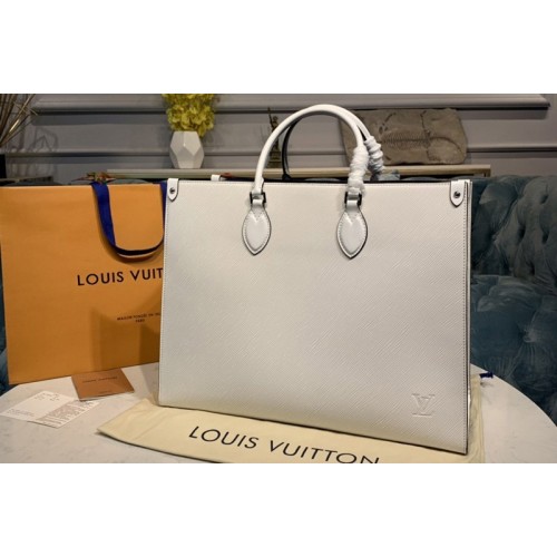 Louis Vuitton M56081 Onthego GM tote bag in White Epi Leather