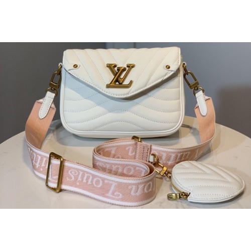 Louis Vuitton M56466 Multi Pochette New Wave Bag in White Calf leather Louis Vuitton M56466 Multi Pochette New Wave Bag in White Calf leather