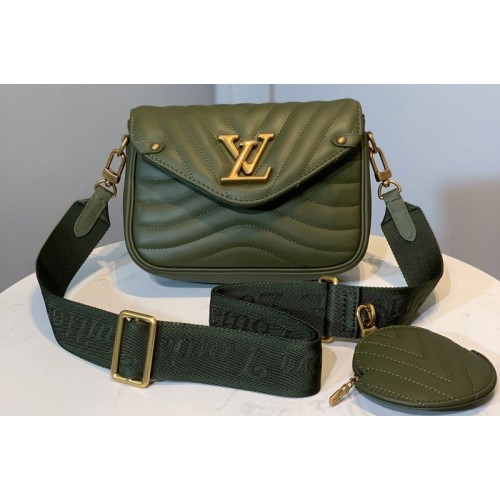 Louis Vuitton M56466 Multi Pochette New Wave Bag in Green Calf leather Louis Vuitton M56466 Multi Pochette New Wave Bag in Green Calf leather