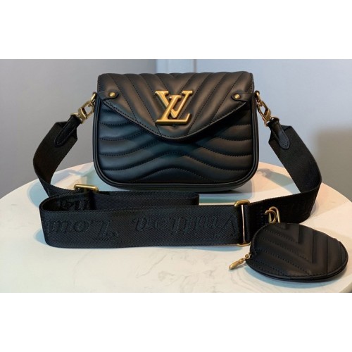 Louis Vuitton M56466 Multi Pochette New Wave Bag in Black Calf leather Louis Vuitton M56466 Multi Pochette New Wave Bag in Black Calf leather