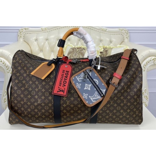 Louis Vuitton M56855 Keepall Bandouliere 50 Bag in Monogram coated canvas and cowhide leather