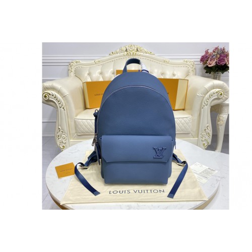 Louis Vuitton M57079 Aerogram Backpack in Blue grained calf leather Louis Vuitton M57079 Aerogram Backpack in Blue grained calf leather