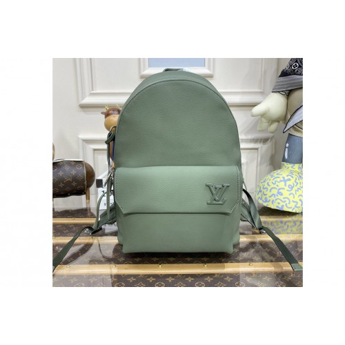 Louis Vuitton M57079 Aerogram Backpack in Green grained calf leather