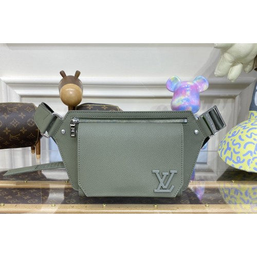 Louis Vuitton M57081 Takeoff Sling Bag in Green grained calf leather