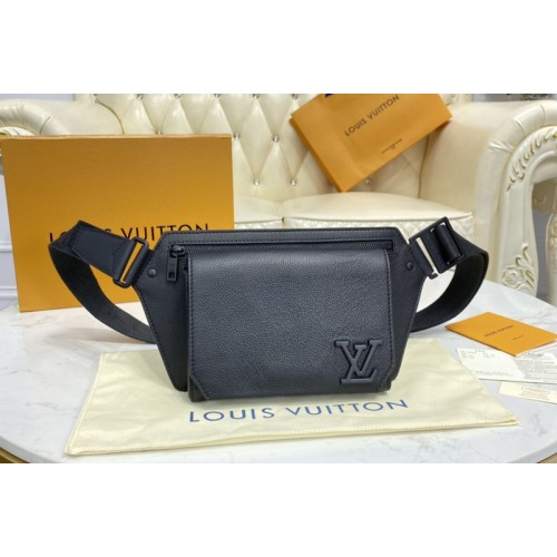 Louis Vuitton M57081 Aerogram Slingbag Bag in Black grained calf leather