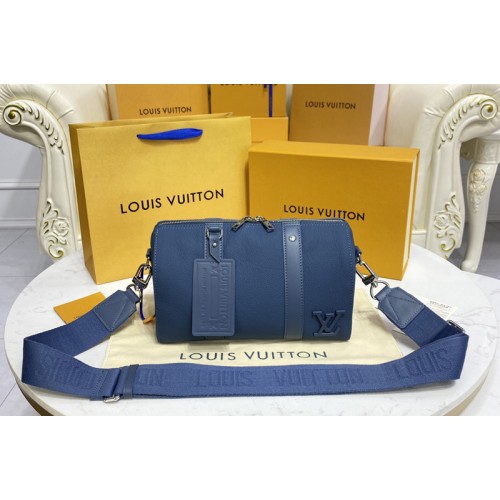 Louis Vuitton M59328 City Keepall Bag in Blue Aerogram cowhide leather Louis Vuitton M59328 City Keepall Bag in Blue Aerogram cowhide leather