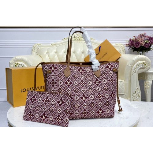 Louis Vuitton M57273 Since 1854 Neverfull MM tote bag in Bordeaux Jacquard Since 1854 textile