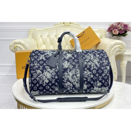 Louis Vuitton M57285 Keepall Bandoulière 50 Bag in Monogram Tapestry coated canvas Louis Vuitton M57285 Keepall Bandoulière 50 Bag in Monogram Tapestry coated canvas