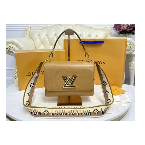 Louis Vuitton M57506 Twist MM handbag in Honey Gold Epi leather and Jacquard strap