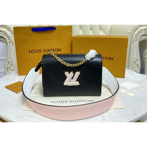 Louis Vuitton M57667 Twist MM handbag in Black Epi leather