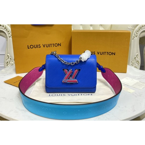 Louis Vuitton M20681 Twist MM handbag in Blue Epi grained leather