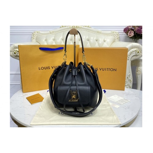 Louis Vuitton M57687 Lockme Bucket bag in Black Grained calf leather Louis Vuitton M57687 Lockme Bucket bag in Black Grained calf leather