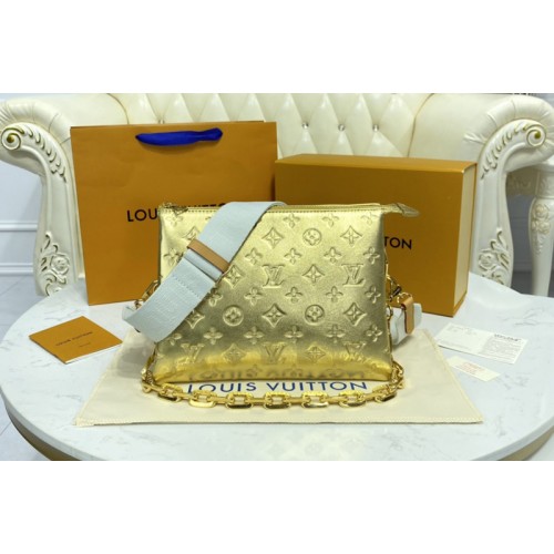 Louis Vuitton M57913 Coussin PM handbag in Gold Monogram-embossed puffy lambskin Louis Vuitton M57913 Coussin PM handbag in Gold Monogram-embossed puffy lambskin