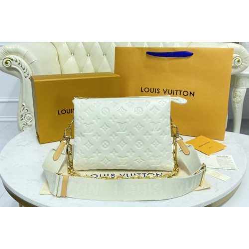 Louis Vuitton M57793 Coussin PM handbag in Cream Monogram-embossed puffy lambskin Louis Vuitton M57793 Coussin PM handbag in Cream Monogram-embossed puffy lambskin