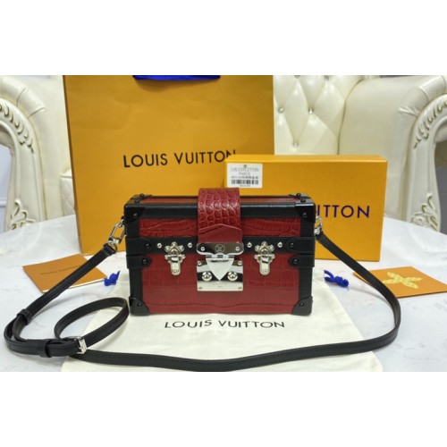 Louis Vuitton N93810 Petite Malle handbag in Fauve Brown Brilliant Alligator leather Louis Vuitton N93810 Petite Malle handbag in Fauve Brown Brilliant Alligator leather