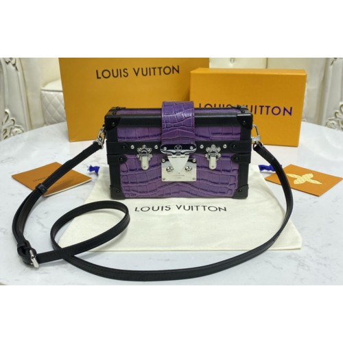 Louis Vuitton N94390 Petite Malle handbag in Purple Brilliant Alligator leather Louis Vuitton N94390 Petite Malle handbag in Purple Brilliant Alligator leather