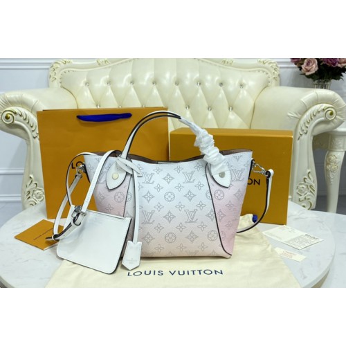 Louis Vuitton M57858 Hina PM handbag in Gradient Pink Mahina perforated calf leather