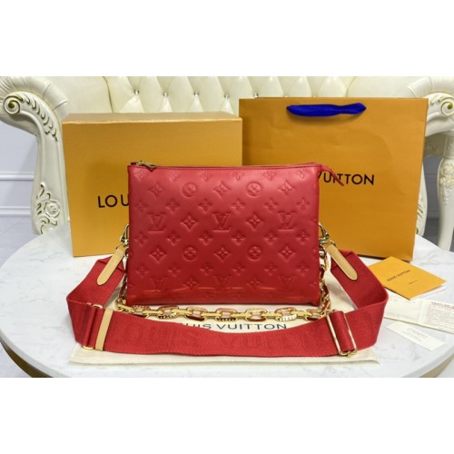 Louis Vuitton M57792 Coussin PM handbag in Red Monogram-embossed puffy lambskin Louis Vuitton M57792 Coussin PM handbag in Red Monogram-embossed puffy lambskin