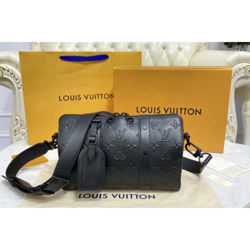 Louis Vuitton M57955 City Keepall Bag in black Monogram Seal leather Louis Vuitton M57955 City Keepall Bag in black Monogram Seal leather