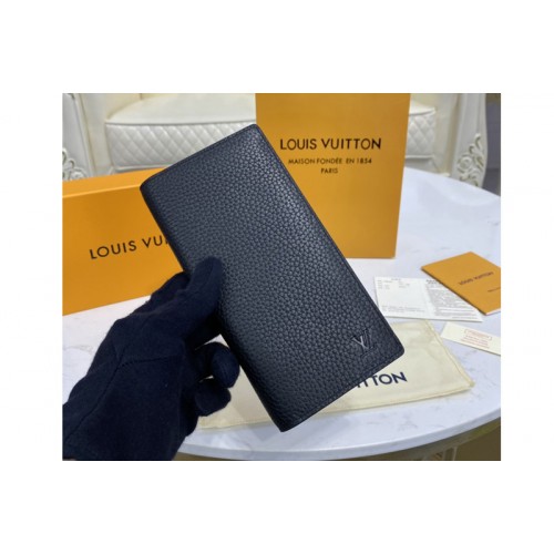 Louis Vuitton M58192 Brazza Wallet in Black Taurillon leather