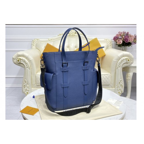 Louis Vuitton M58479 Christopher Tote Bag in Blue Taurillon leather