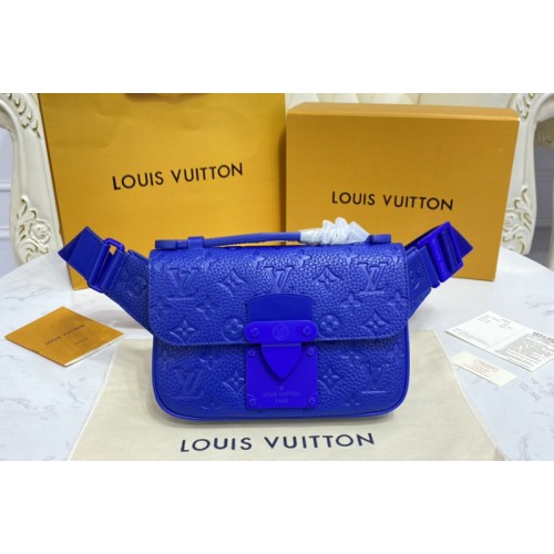 Louis Vuitton M58487 S Lock Sling Bag in Blue Monogram-embossed Taurillon leather Louis Vuitton M58487 S Lock Sling Bag in Blue Monogram-embossed Taurillon leather
