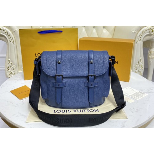 Louis Vuitton M58475 Christopher Messenger Bag in blue Taurillon leather