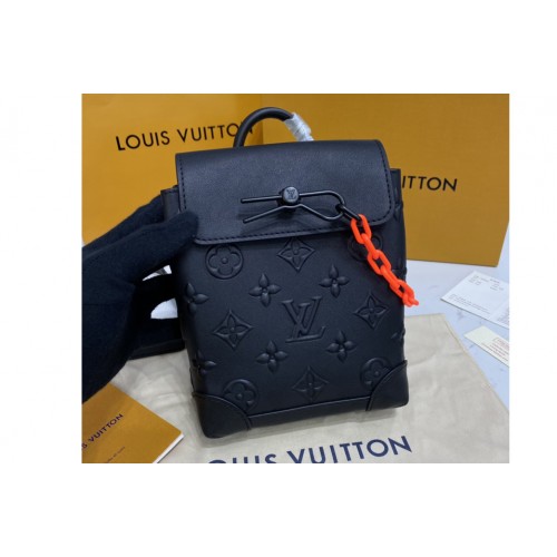 Louis Vuitton M58707 Steamer XS bag in Black Monogram Seal cowhide leather