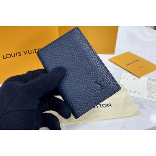 Louis Vuitton M58808 Pocket Organizer in Navy Blue Taurillon leather