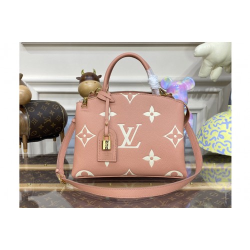 Louis Vuitton M46353 Petit Palais handbag in Pink Cream Monogram Empreinte leather