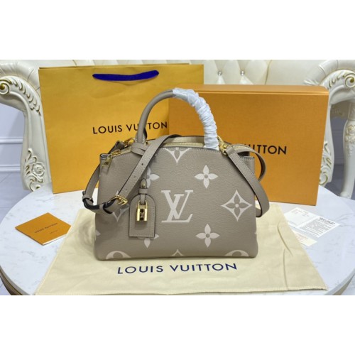 Louis Vuitton M58914 Petit Palais tote bag in Tourterelle Crème Monogram Empreinte Leather Louis Vuitton M58914 Petit Palais tote bag in Tourterelle Crème Monogram Empreinte Leather