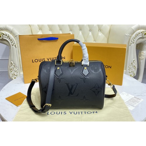 Louis Vuitton M59273 Speedy Bandoulière 25 handbag in Black Monogram Empreinte leather