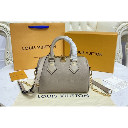 Louis Vuitton M58958 Speedy Bandoulière 20 handbag in Grey Monogram Empreinte leather Louis Vuitton M58958 Speedy Bandoulière 20 handbag in Grey Monogram Empreinte leather